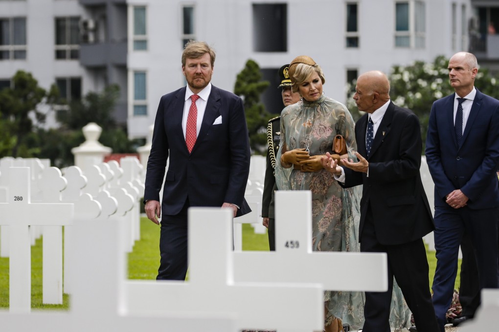 Dutch King Willem-Alexander and Queen Maxima during a visit at the Ereveld Menteng Pulo Dutch cemetery in Jakarta, Indonesia. Photo: EPA