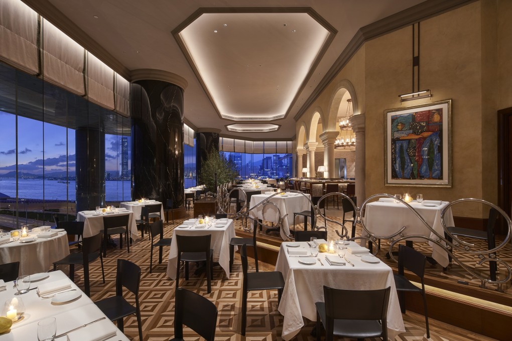 The elegant interior of Grissini; the walls are hung with art by Tony DeLap. Photos: handouts
