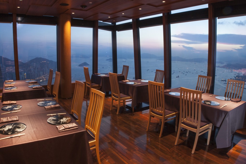 The dining area at Tenku RyuGin is simple as the focus is on the views and the food. Photos: handouts