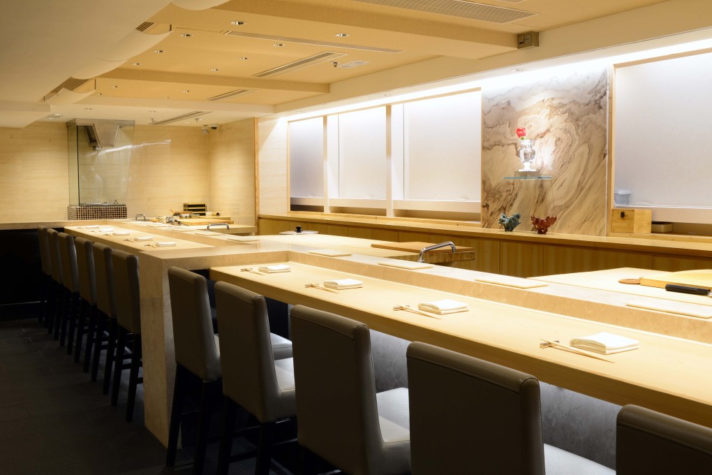 Sushiyoshi Hong Kong has a 200-year-old counter made from hinoki, a type of cypress wood. Photos: handouts