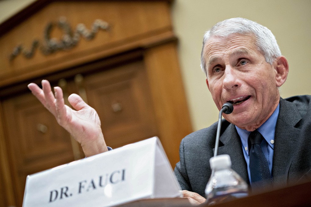 Anthony Fauci, director of the US National Institute of Allergy and Infectious Diseases, speaking at a House Oversight Committee hearing in Washington on Wednesday. Photo: Bloomberg