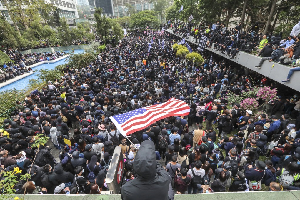 Anti-government protesters in Charter Garden in Central. Photo: Felix Wong
