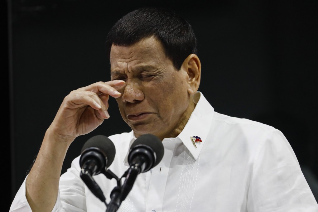 Philippine President Rodrigo Duterte pictured delivering a speech in July last year. Photo: EPA