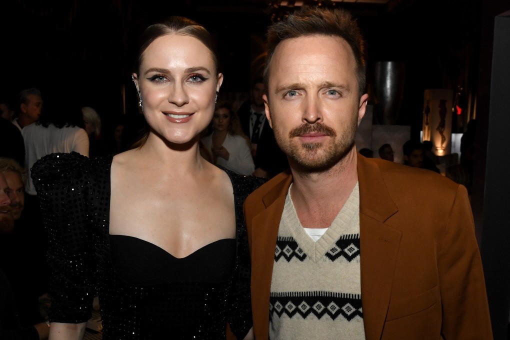 Stars of HBO’s Westworld Evan Rachel Wood (left) and Aaron Paul at the after-party for the premiere of season three at the Dolby Ballroom in Hollywood, California. Photo: AFP