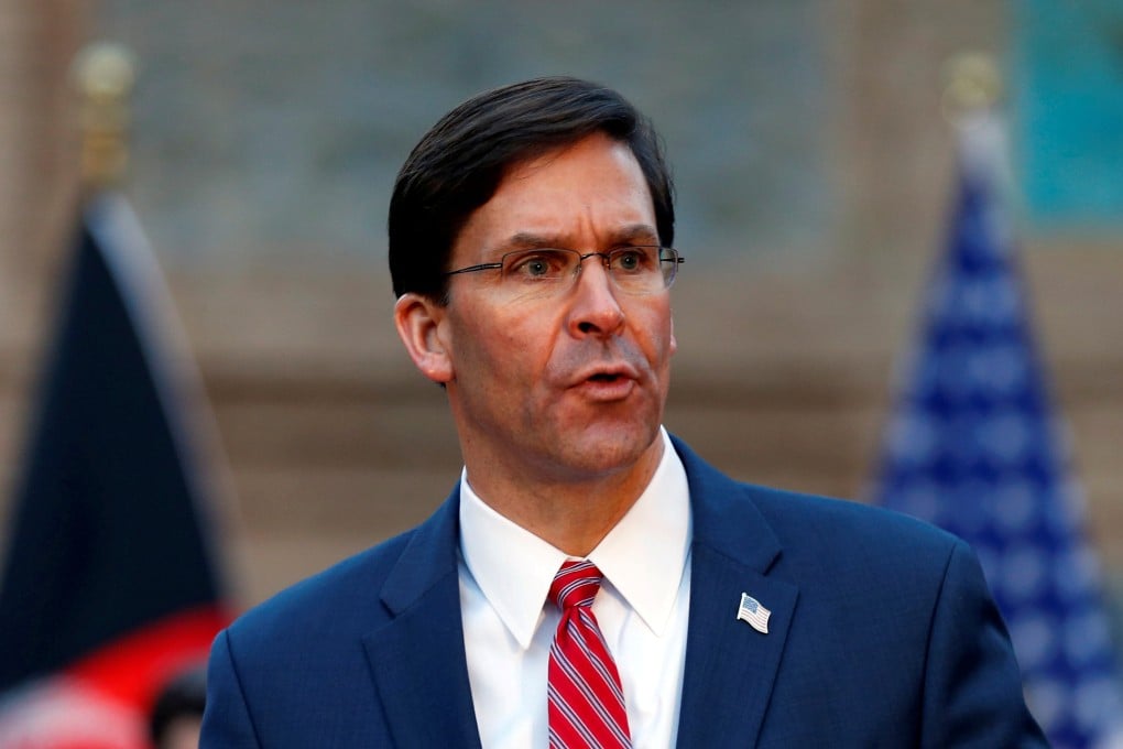 US defence secretary Mark Esper said the country “will not tolerate attacks against our people, our interests, or our allies”, after the military launched air strikes in retaliation for the deaths of three soldiers in a rocket attack on Wednesday. Photo: Reuters