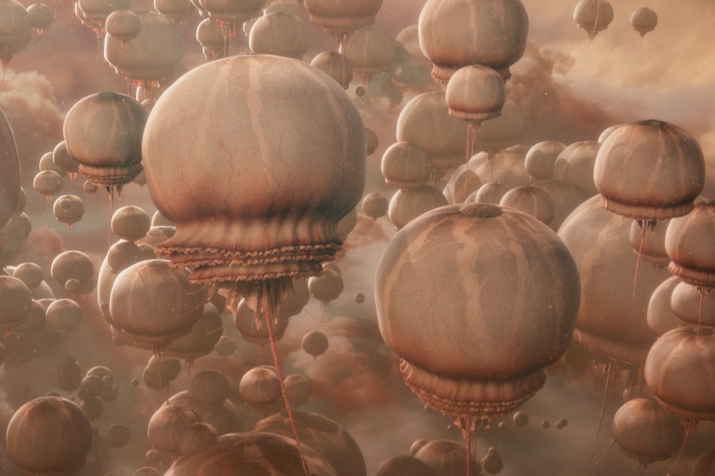 Carl Sagan collaborated with fellow astrophysicist Ed Salpeter to design life forms with plausible evolutionary histories for long-term survival in the clouds of Jupiter, such as these “floaters”, featured in Cosmos: Possible Worlds on the National Geographic Channel. Photo: Cosmos Studios
