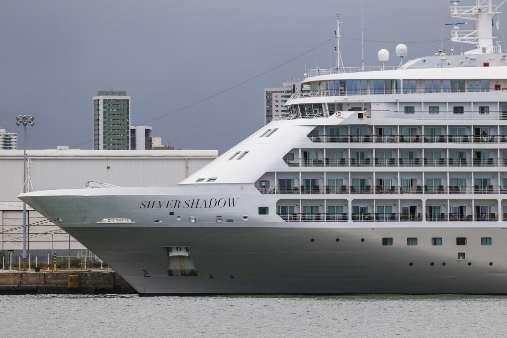 The Silver Shadow cruise ship with 609 on board is isolated in Recife, Brazil, after two passengers displayed coronavirus symptoms. Photo: EPA-EFE