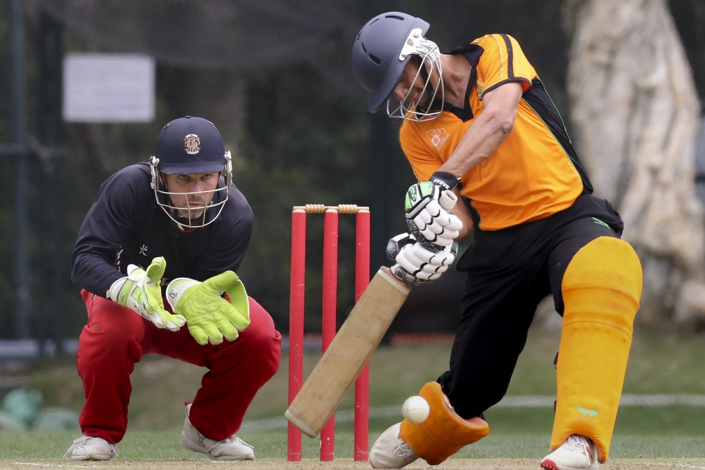 Diasqua Little Sai Wan captain Ehsan Khan on his way to a century against Hong Kong Cricket Club at Wong Nei Chung Gap Road. Photo: Edmond So