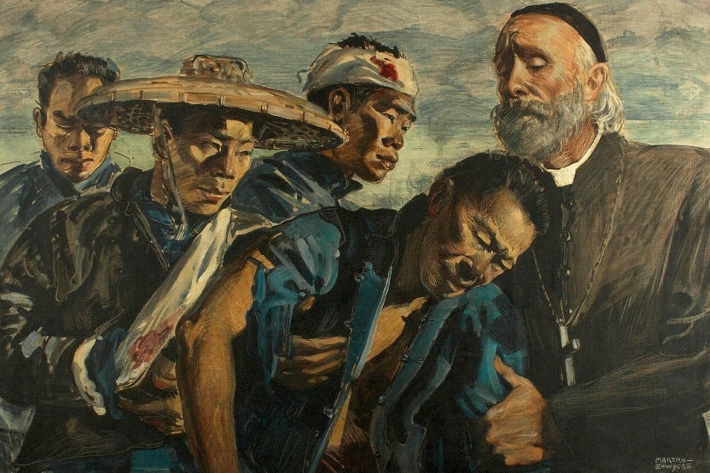 An artwork by Martha Sawyers, who worked for the United China Relief during World War II.
