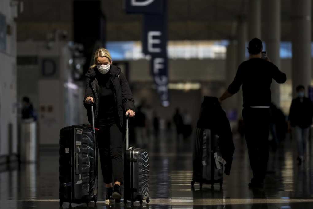 A lone traveller at Hong Kong’s airport. Photo: Winson Wong