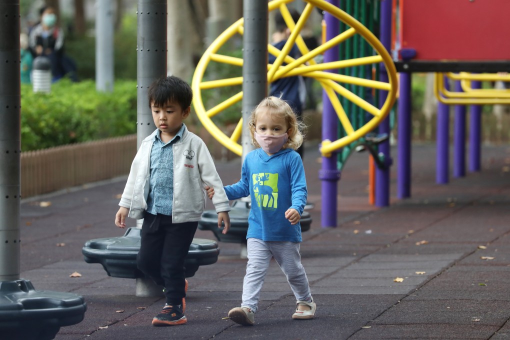 Children play together at the Victoria Park playground in Causeway Bay on March 13. Photo: Dickson Lee
