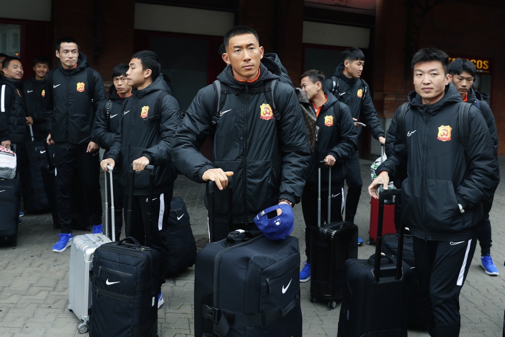 Chinese Super League team Wuhan Zall in Madrid ahead of watching Real Madrid play Barcelona in Spain’s La Liga. Photo: AP
