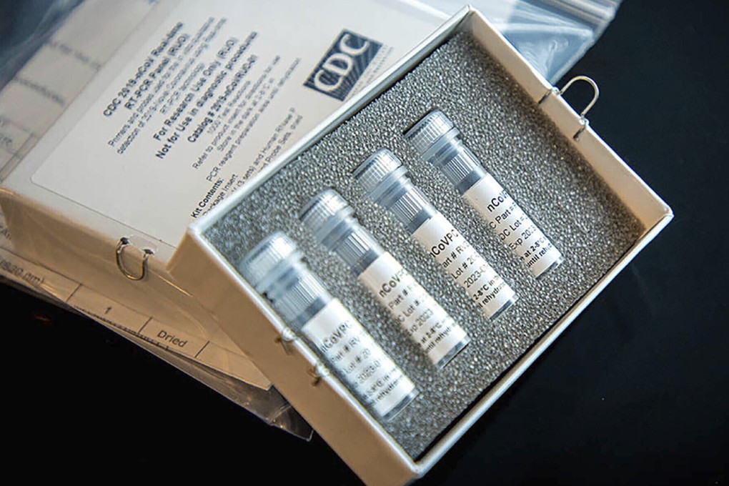 Existing test kits require swabs to be taken from a patient’s throat and typically takes between four and six hours to return a result. Photo: CDC via AP
