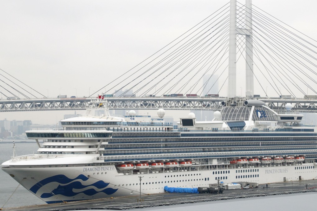 The Diamond Princess cruise ship at Yokohama Port near Tokyo. Photo: Kyodo