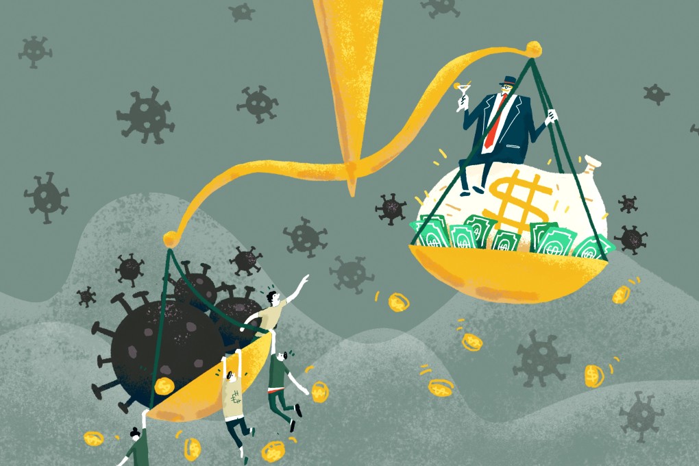 The coronavirus has caused wide-ranging economic disruption in China that could exacerbate income inequality. Illustration: Perry Tse