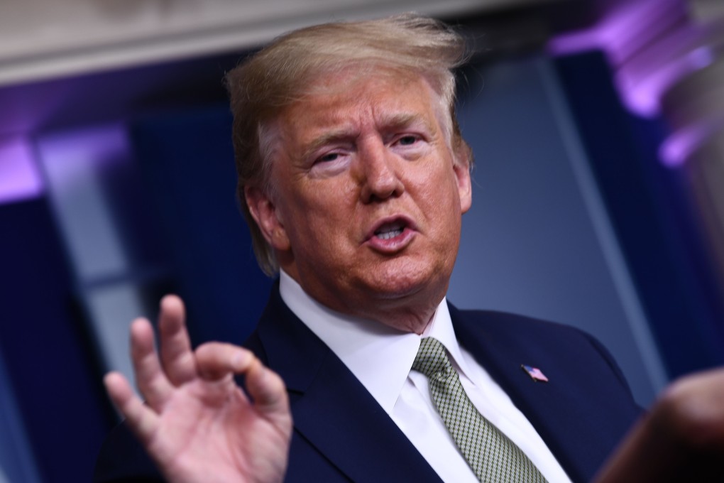 US President Donald Trump speaks during the daily press briefing on the coronavirus pandemic situation at the White House on Tuesday in Washington. Photo: AFP