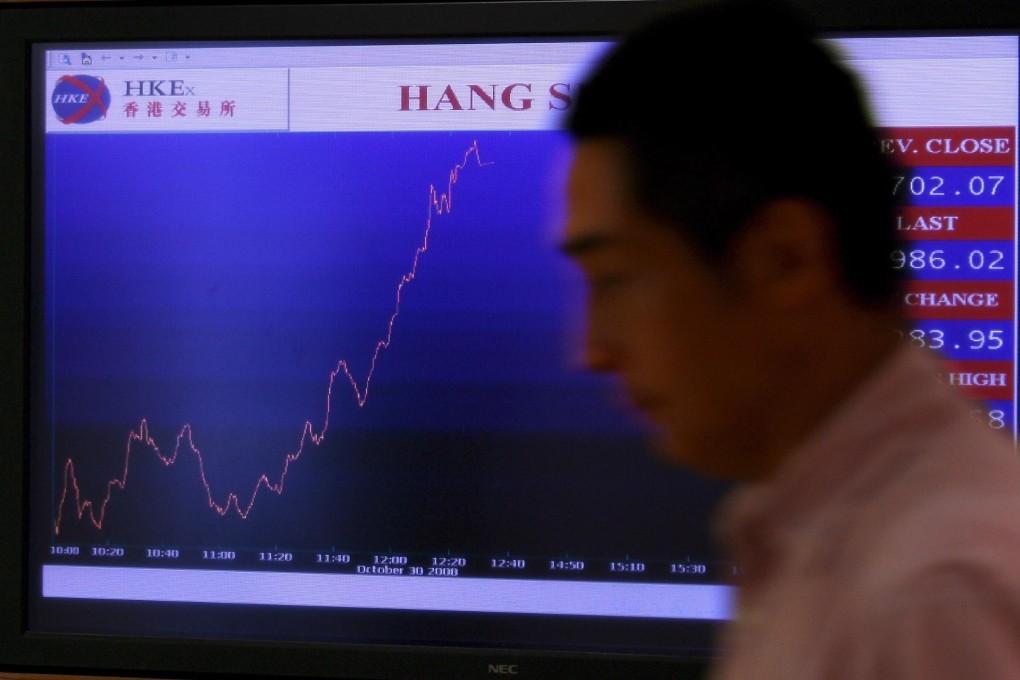 The Hang Seng Index soared by 10 per cent on October 30, 2008, after the US Federal Reserve‘s interest rate cuts. The index would soar 52 per cent the following year. Photo: EPA