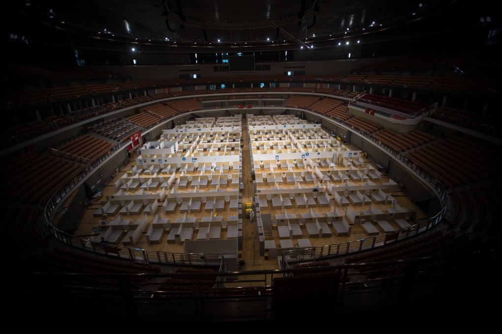 A makeshift hospital in Wuhan, converted from a sports arena, closed on Sunday after its last patients were discharged. Photo: Xinhua