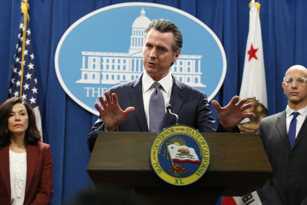 California Governor Gavin Newsom speaks about the state's response to the coronavirus outbreak during a news conference in Sacramento. “The magnitude of this crisis is extraordinary,” he said. Photo: AP