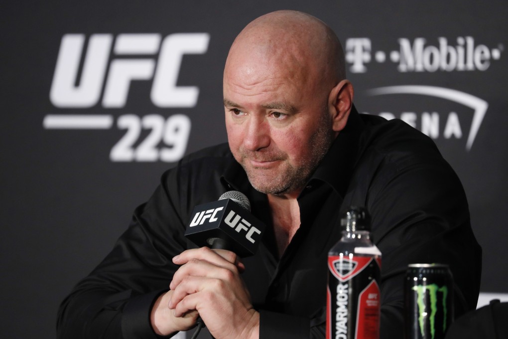 Dana White speaks at a news conference after UFC 229. The UFC is determined to fight on amid the worldwide coronavirus outbreak. Photo: AP