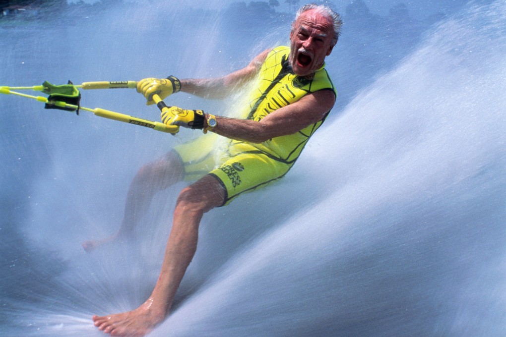 More seniors, like this elderly man water-skiing with bare feet, are among today’s adventurous and well-heeled silver-haired set. The wellness industry now wants to cash in on the elderly market. Photo: Getty Images