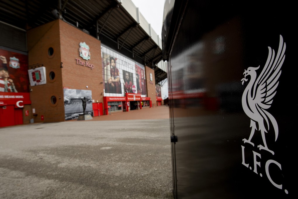 The Kop stand at Liverpool’s Anfield stadium. A number of preventive measures amid the coronavirus outbreak are being implemented in the UK, including postponing English Premier League football games. Photo: EPA