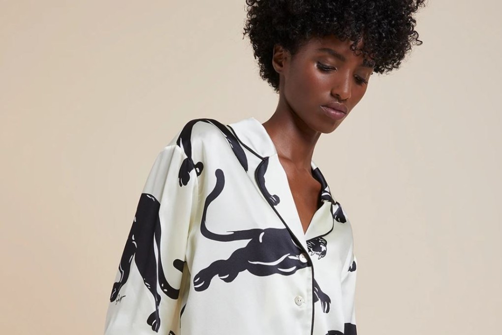 Loungewear is the new office wear: an Olivia von Halle pyjama shirt.