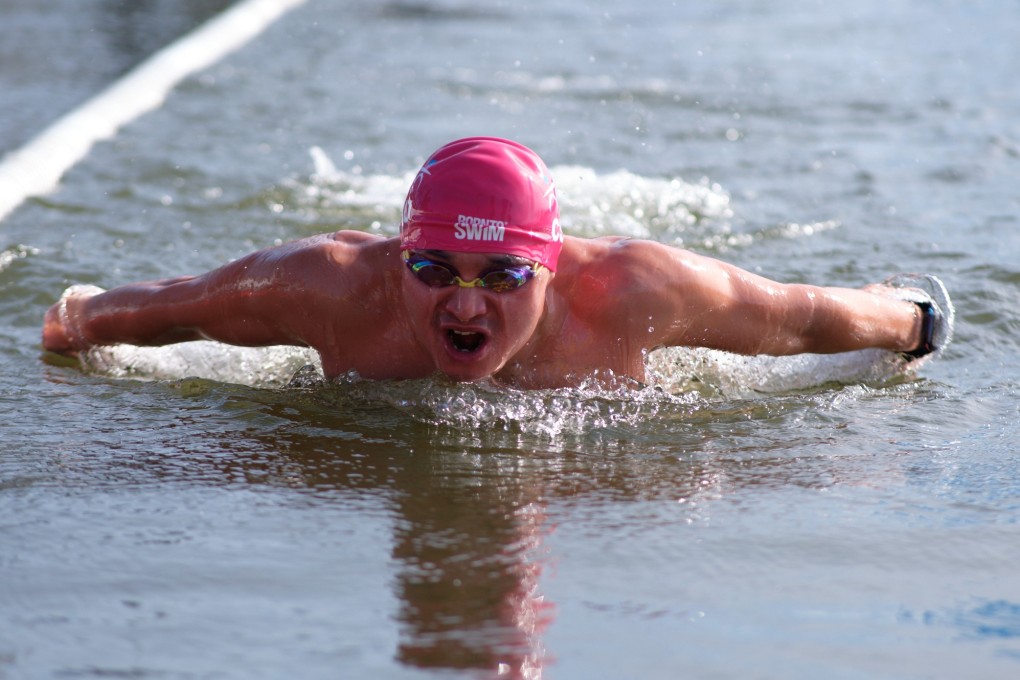 Hong Kong ice swimmer Mak Chung-kong just swam a butterfly mile in near freezing water. Photo: Philipp Frik