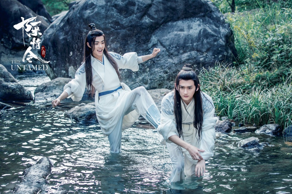 Xiao Zhan (left) and Wang Yibo in a still from The Untamed. The controversy around a piece of homoerotic fan fiction featuring the pair has cost Xiao heavily.