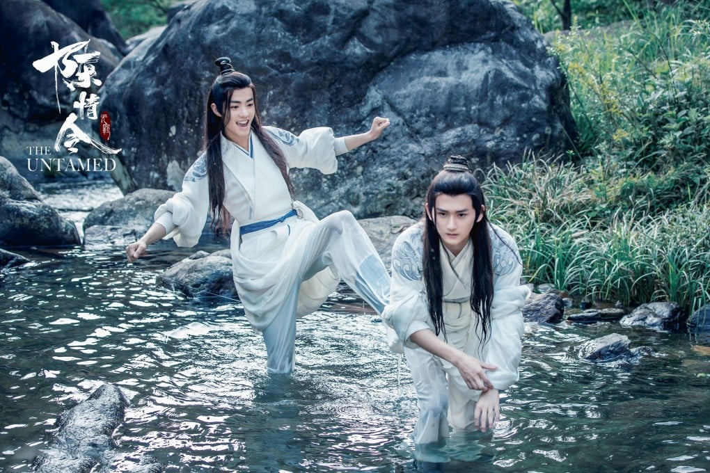 Xiao Zhan (left) and Wang Yibo in a still from The Untamed. The controversy around a piece of homoerotic fan fiction featuring the pair has cost Xiao heavily.