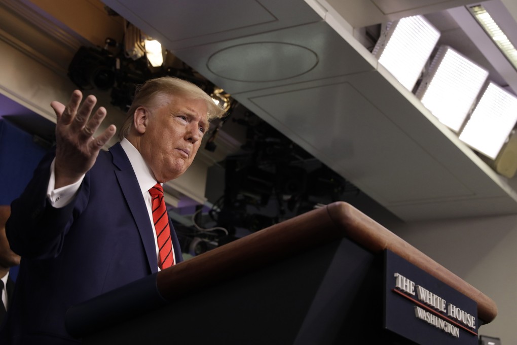 US President Donald Trump during a press briefing on the coronavirus pandemic. Photo: TNS