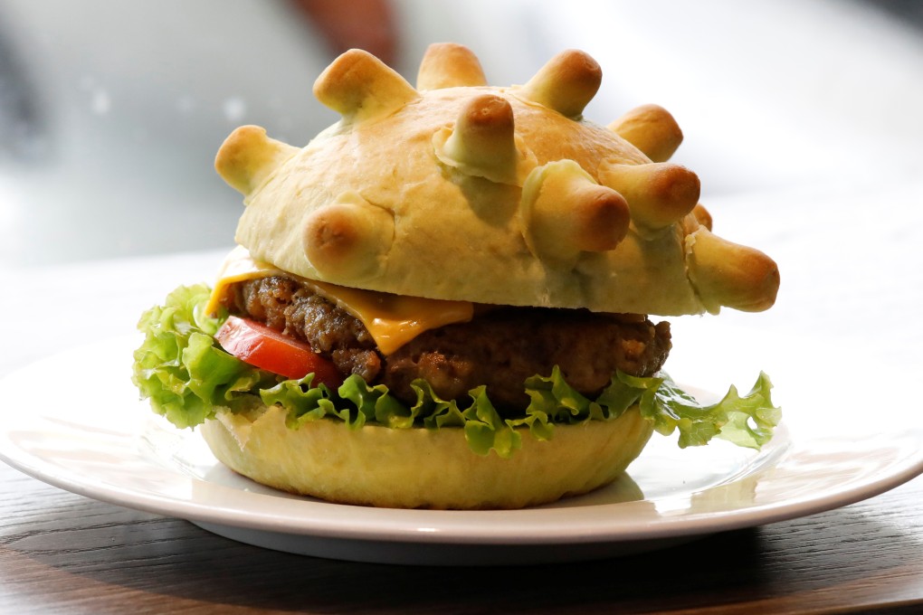 A burger shaped as the coronavirus at a restaurant in Hanoi, Vietnam. Photo: Reuters