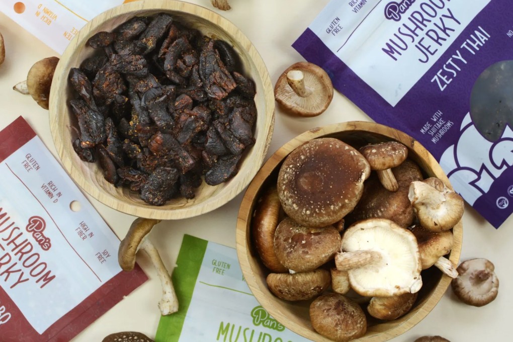Mushroom snack brand Pan’s uses shiitake mushrooms in its jerky products. A variety of mushroom snacks are now available for health-conscious consumers.