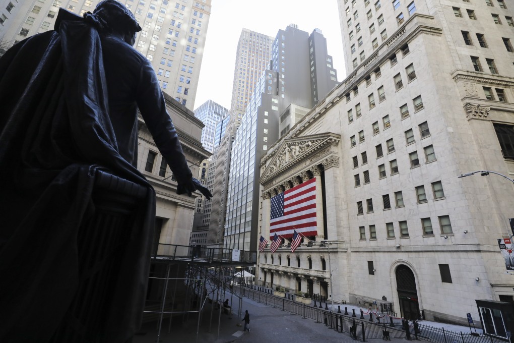 The New York Stock Exchange from the steps of Federal Hall on Wall Street. The Dow and S&P 500 indexes traded higher on Wednesday. Photo: Xinhua