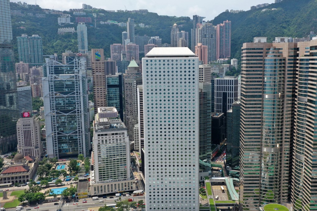 Aerial view of Central, one of Hong Kong’s main business districts, where office vacancy rates have soared. Photo: Roy Issa
