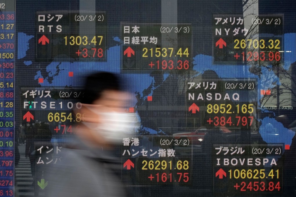 An electronic quotation board displays share prices of the Tokyo Stock Exchange and other world markets in Tokyo. Hedge-fund managers are under pressure to prove that they can provide uncorrelated performance during a market crash. Photo: AFP