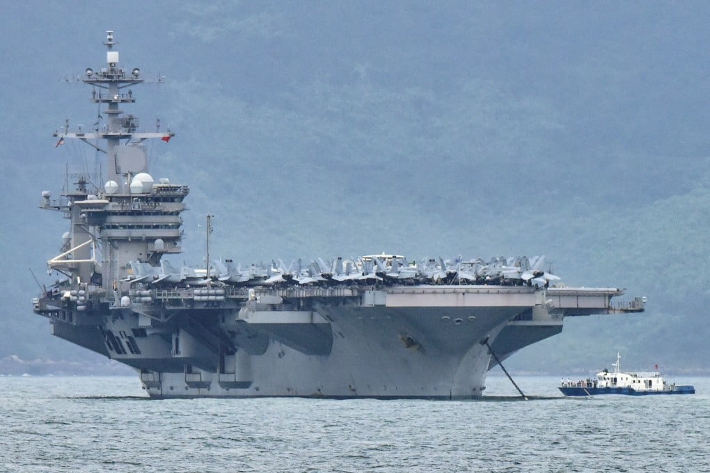 The aircraft carrier Theodore Roosevelt at the Da Nang port in Vietnam. Photo: Reuters