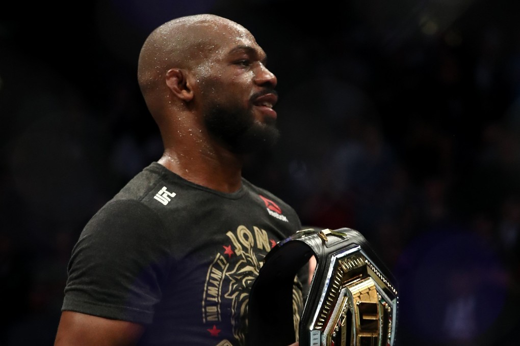 Jon Jones celebrates his win against Dominick Reyes at UFC 247, a controversial decision win. Photos: AFP