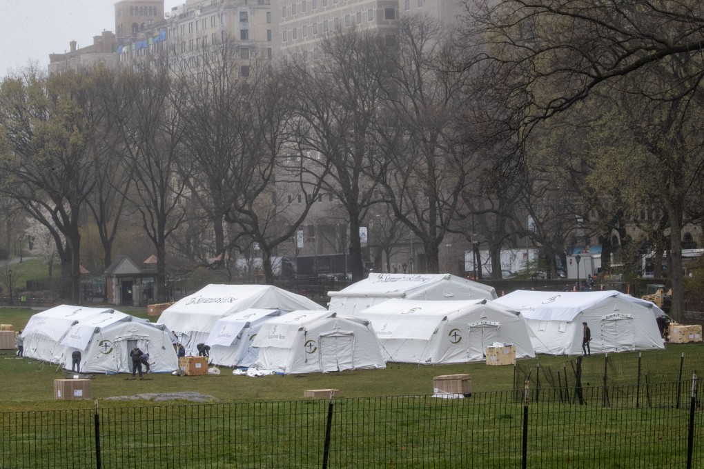 Samaritan’s Purse set up the field hospital in Central Park’s East Meadow lawn. Photo: AP