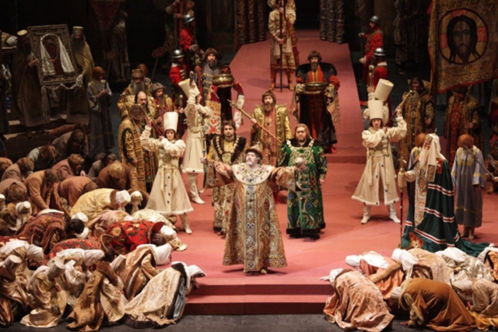 A scene from the Bolshoi Theatre's performance of Boris Godunov, with Mikhail Kazakov in the title role. The Moscow theatre is showing free recordings of live-captured performances, including this Mussorgsky opera, on its YouTube channel. Photo: Bolshoi Theatre