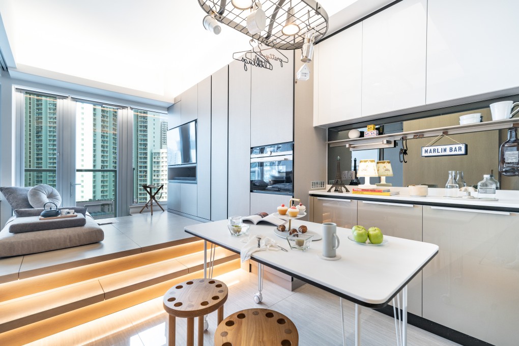Clifton Leung Design Workshop designed the 350 sq ft flat to make the most of its small size. Photography: Kenny Li