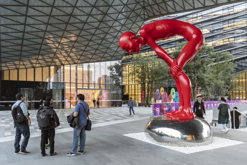 A tall sculpture is seen at the headquarters of Chinese fintech giant Ant Financial Services in Hangzhou, Zhejiang province, in October of last year. Photo: Bloomberg