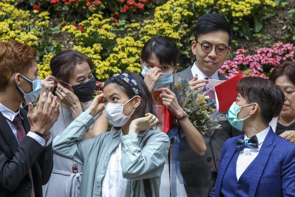 Weddings? No problem under the Hong Kong’s new social-distancing measures – as long as there are fewer than 20 people taking part. Photo: Nora Tam