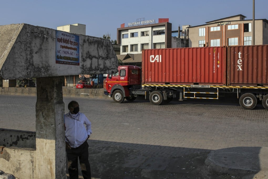 A truck parked at the Jawaharlal Nehru Port in Navi Mumbai, Maharashtra, India. Photo: Bloomberg