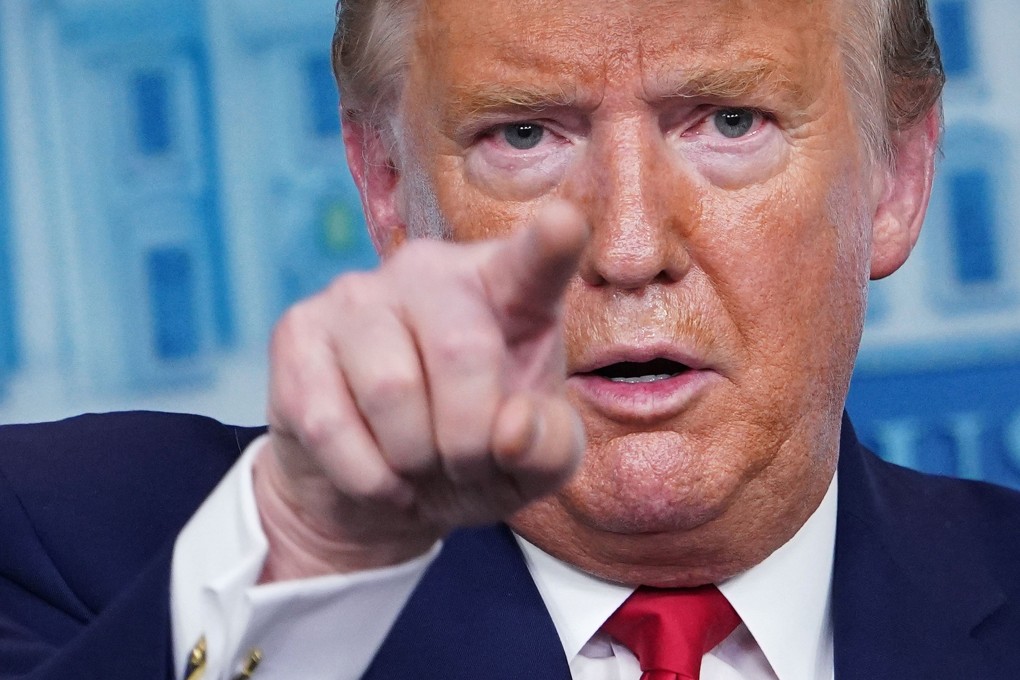 US President Donald Trump at his daily coronavirus briefing, at the White House on March 31. Photo: AFP