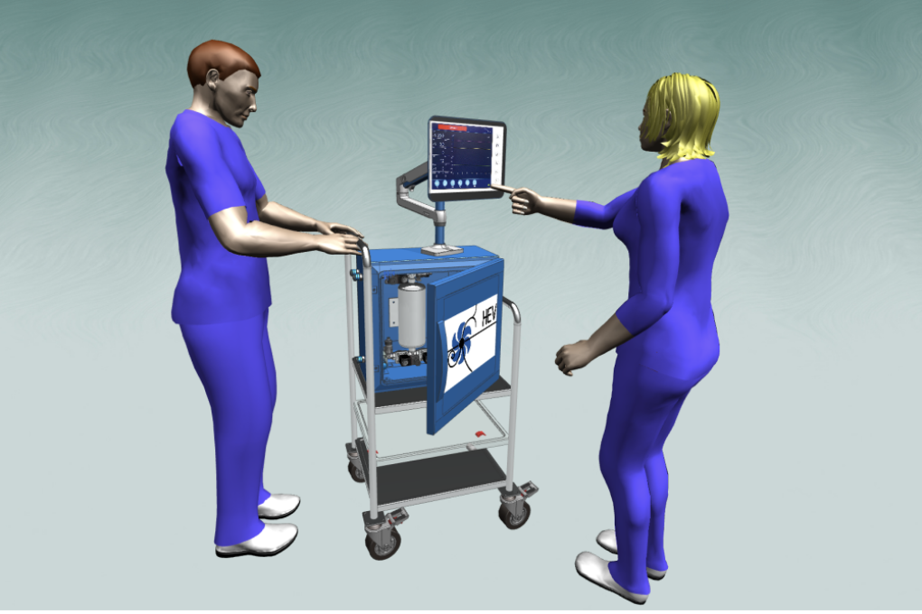 A preliminary model of the high energy ventilator (HEV) designed by 31 now-furloughed CERN associates. Photo: CERN HEV proposal report