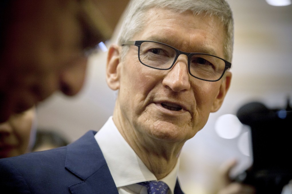 Tim Cook, chief executive officer of Apple, said the company aims to ship 1 million face shields to health care workers by the end of the week. File photo: Bloomberg