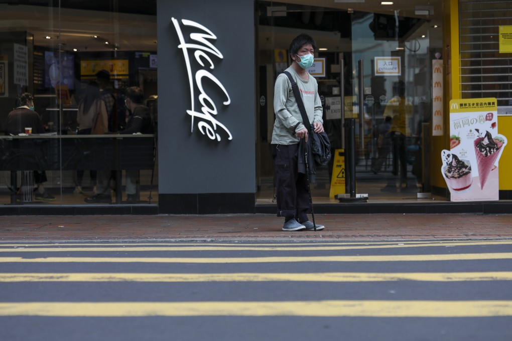 Hong Kong’s McRefugees have nowhere to go, as fast-food outlets close early to slow the spread of the coronavirus. Photo: Nora Tam