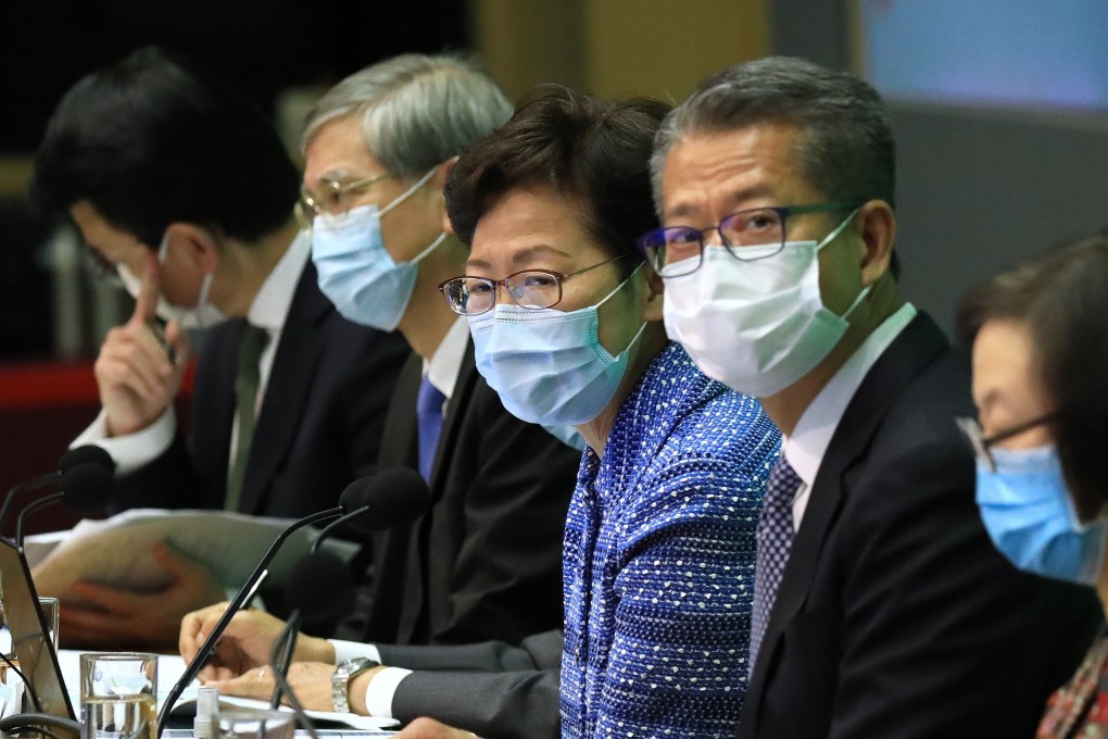 Chief Executive Carrie Lam Cheng Yuet-ngor, meets the press at the Central Government Offices in Tamar. Photo: May Tse