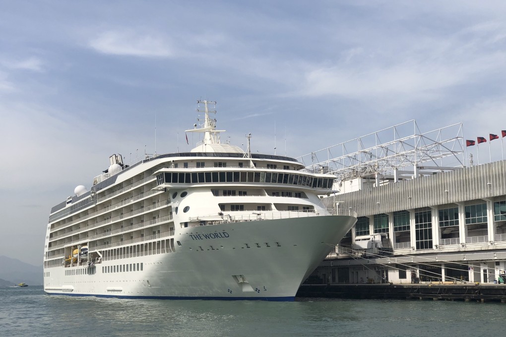 The self-proclaimed “largest residential private yacht on earth”, the MS World, in Hong Kong, in November. Photo: Kae Sunyawonge